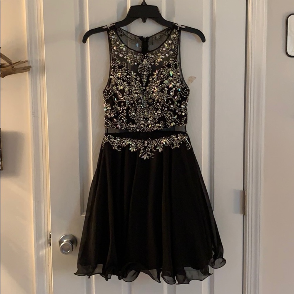 Black with rhinestones cocktail dress